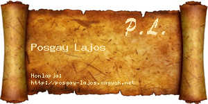Posgay Lajos névjegykártya